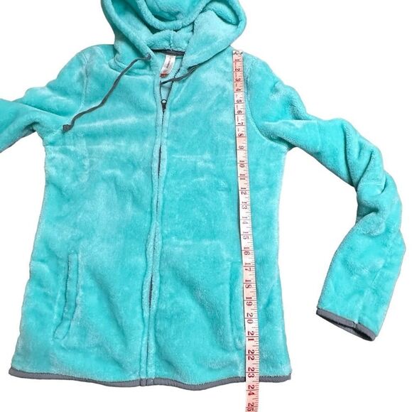 No boundaries turquoise ultra plush fleece full zip hoodie size Junior 7-9 - Picture 7 of 11